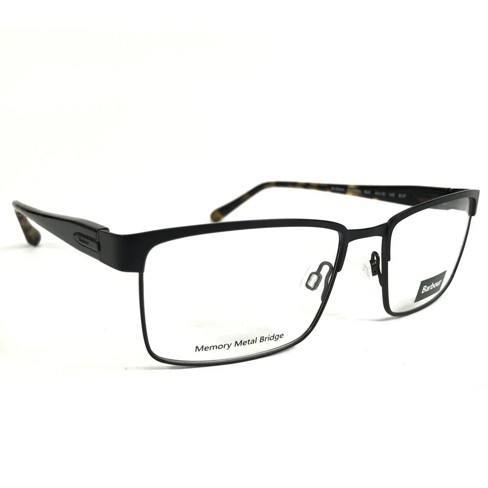 Barbour Eyeglasses Frame BAOM503 BLK Black Tortoise Rectangle Full Rim 55-18-145